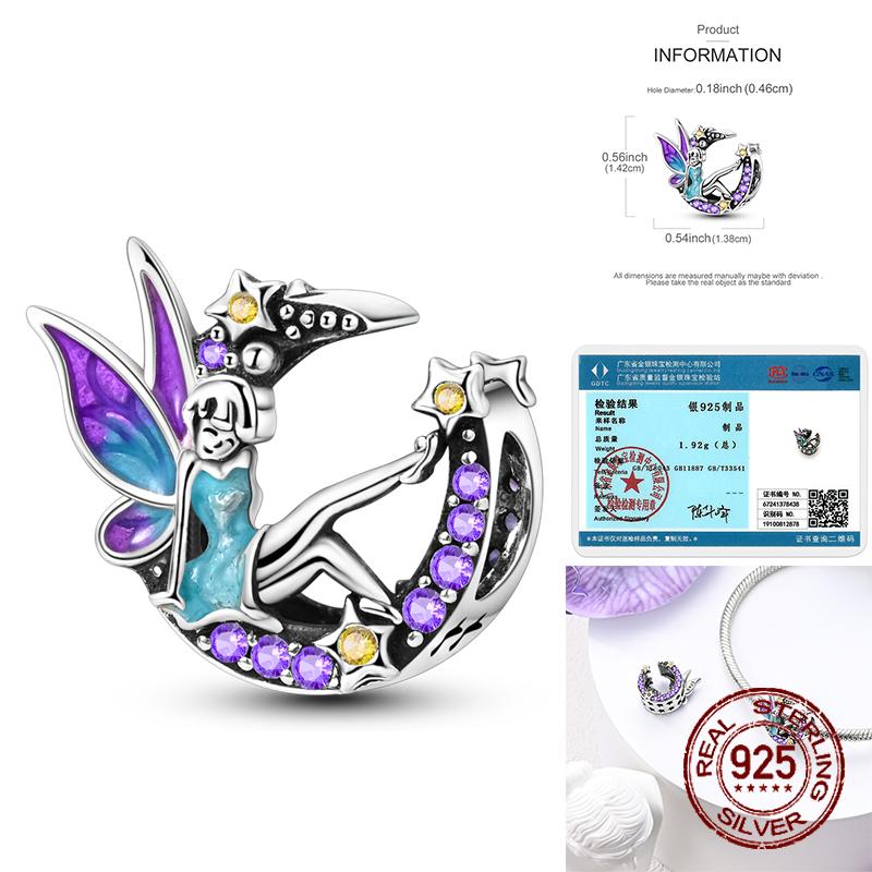 Animaux Animaux de compagnie Perles Cuivre Violet Mystique Serpent Dragon Papillon Hibou Chaînes de sécurité Breloques Bijoux pour femmes Cadeau DIY