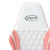 Gaming Chair In White and Pink Synthetic Leather
