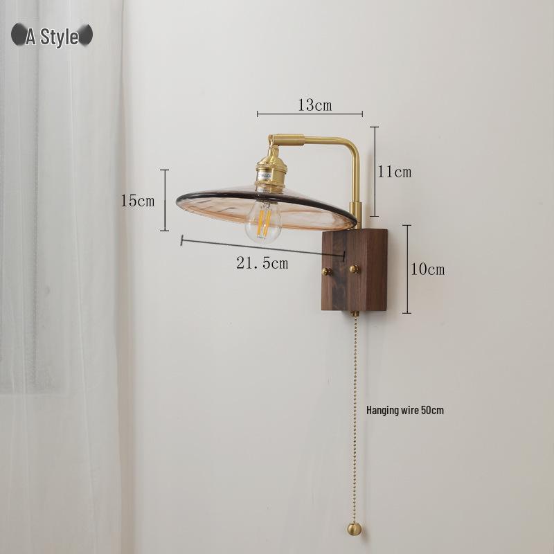 Japanese Retro Modern Minimalist Wall Lamp for Bedroom, Living Room, Dining Room, Study, and Bathroom