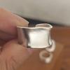 Simple Silver Band Ring Adjustable Open Ring Minimalist Handmade Wide Band Ring Couple Jewelry for Men Women