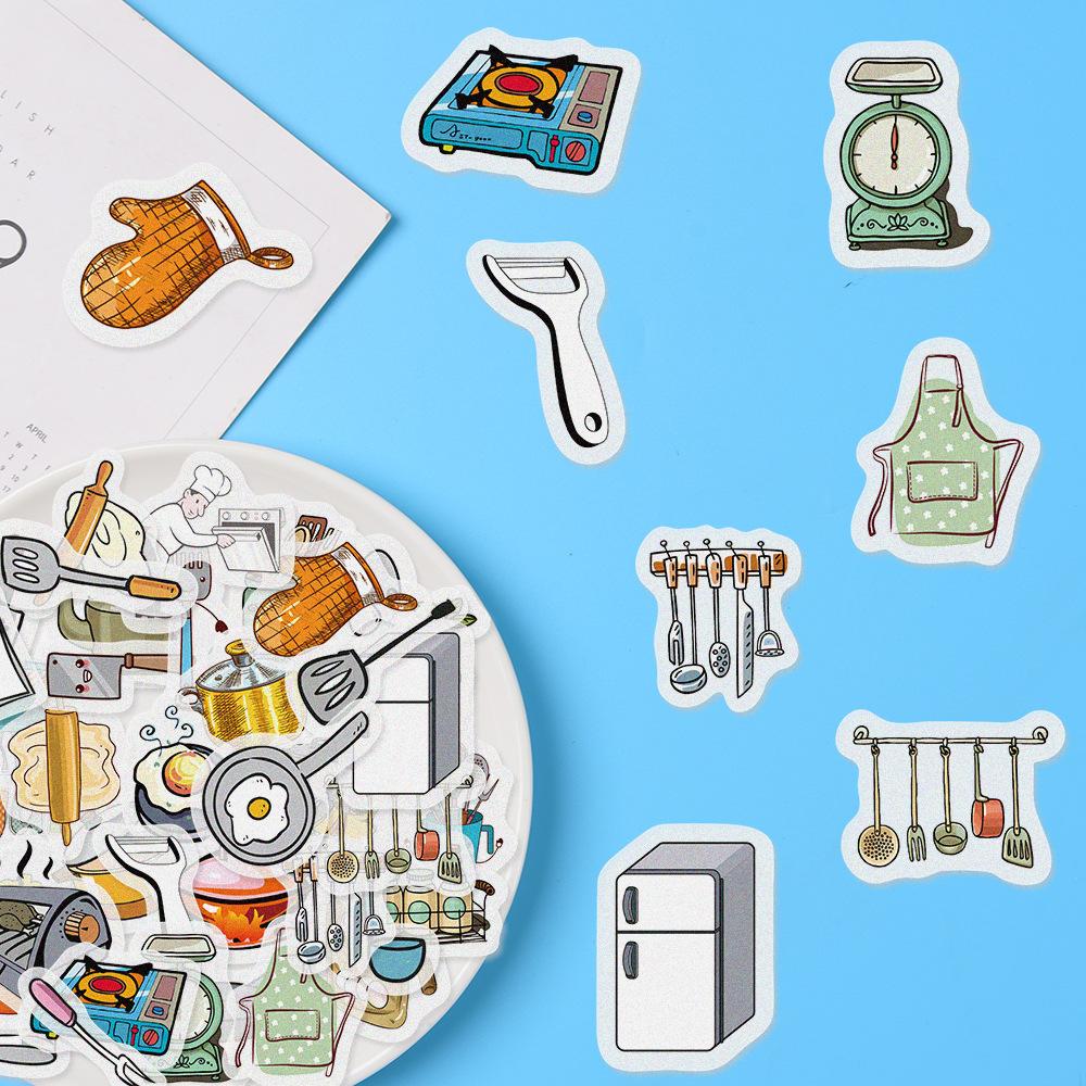 About 10g Product Bag Stickers Cartoon Elements 40 Pieces of Hand Account Kawaii Material DIY Decoration and Paper Stickers