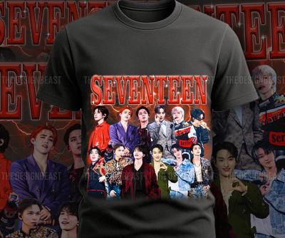 Seventeen Kpop T-Shirt | Vintage Retro Bootleg Style Tee
