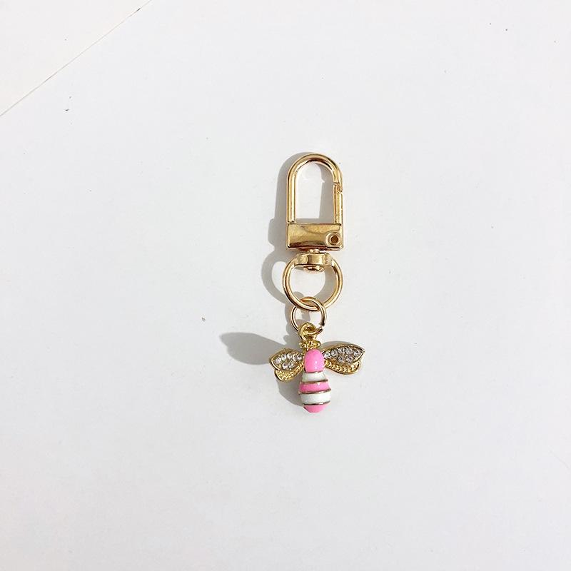 Exquisite Rhinestone Mini Bee Keychain - Women's Bag Charm