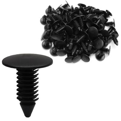 100 PCS 7mm Plastic Push Rivets, Black Auto Bumper Fender | Plastic Durable Wear-Resistant, Push-Type No Tools Install, Fits 7mm Hole, For Car Trim