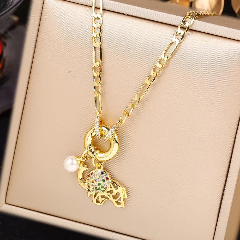 Shiny Zirconia Leopard Snake Fox Puppy Animal Pendant Necklace  For Woman Party Clavicle Chain Aesthetic Jewelry Female