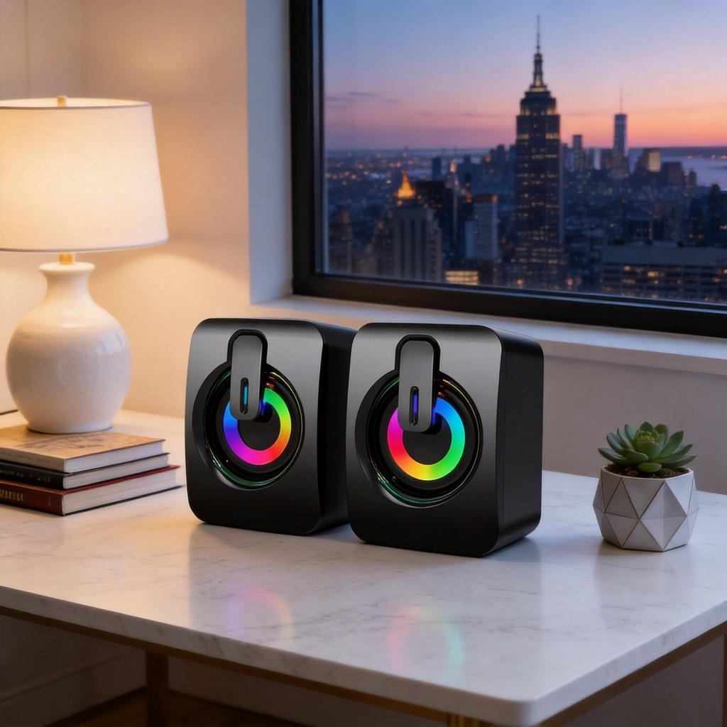 Computer Usb Speaker With 3.5mm Audio Jack For Home Office And Desktop Use