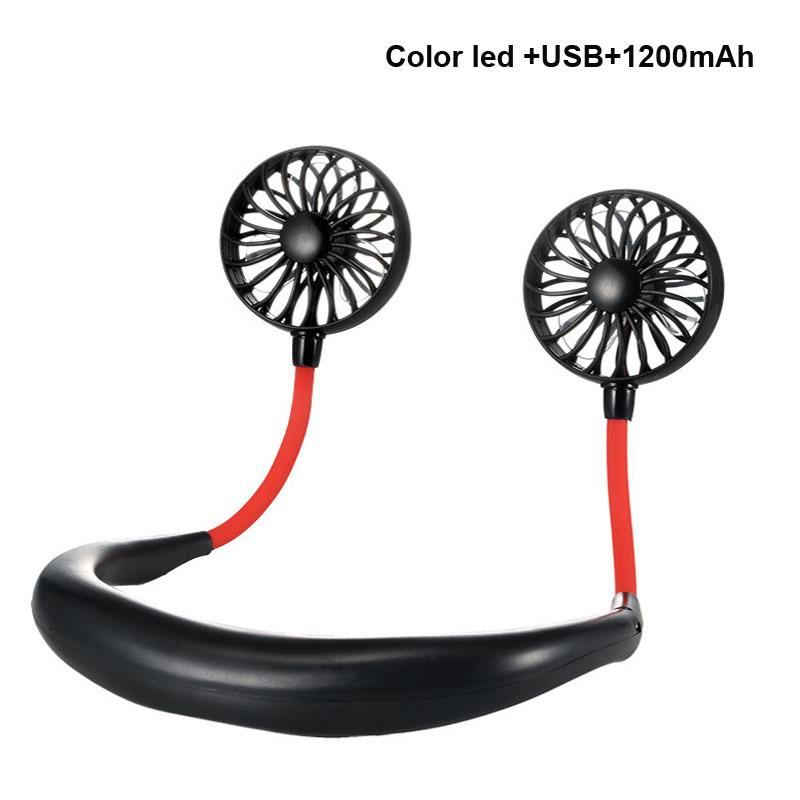 2022 Fashion Power Saving Hand-free Neck Fan Usb Fan Sport Mini Portable Hanging Neckband Fan