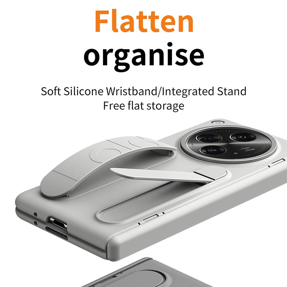 Für Oppo Find N3 5G Hülle Ständer Armband PC Handyhülle mit gehärteter Glasfolie