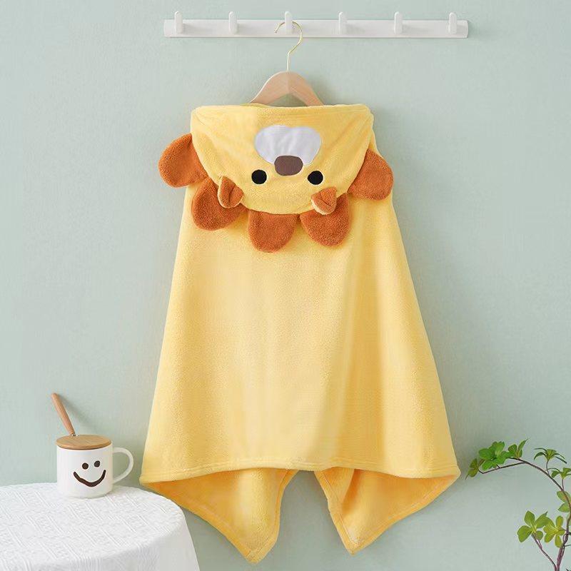 

Детский плащ-накидка с динозавром, домашний, утолщенный, влаговпитывающий, милый мультяшный, с капюшоном, носимый, коралловый вельвет, плащ с капюшоном, детское банное полотенце