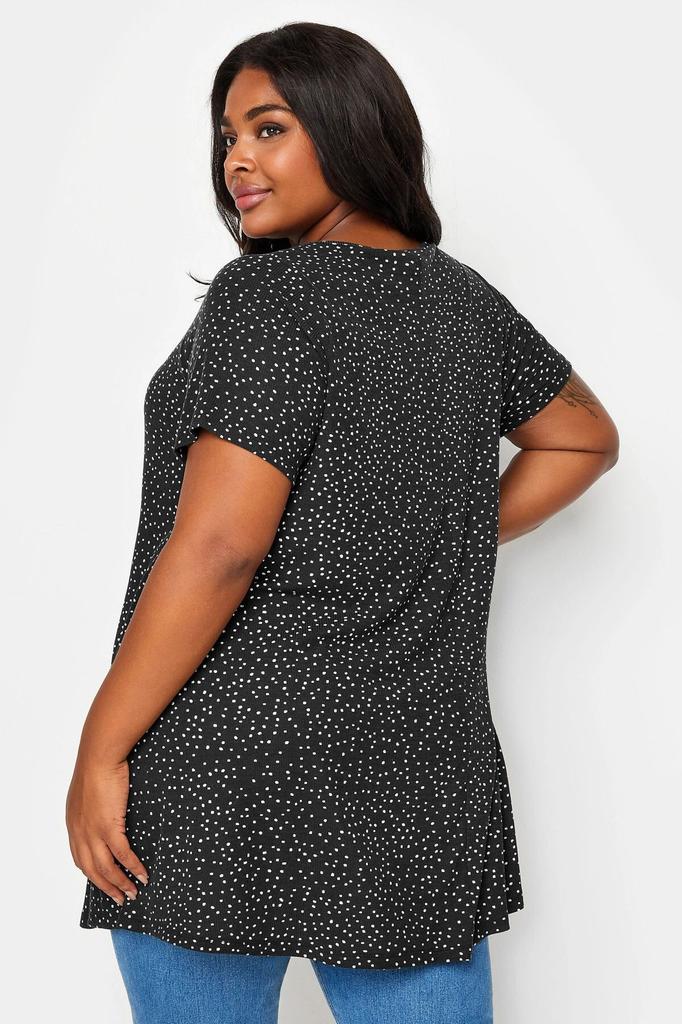 Women's Big Size Blouse Plus Size Crew Neck Short Sleeve Dot Printed Blouse 303121