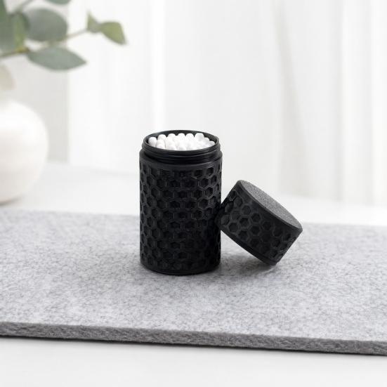3D Printed Cotton Swab Organizer Box, Sealed Storage with Dustproof & Moisture-Proof Lid, Honeycomb Texture Non-Slip Design, Multi-Color Categorize