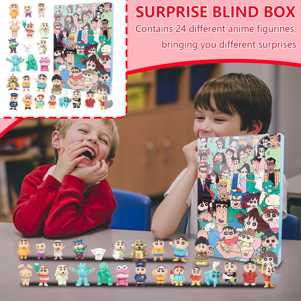 3D Stereo Airplane BoxBlind Box 24 Crayon Shinchan Accessories Halloween Countdown Calendar BlindBox