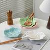 Poggiacucchiaio in Ceramica a Forma di Foglia Portautensili Versatile Piatto per Condimenti Vassoio per Gioielli Pratico Poggiaposate da Cucina