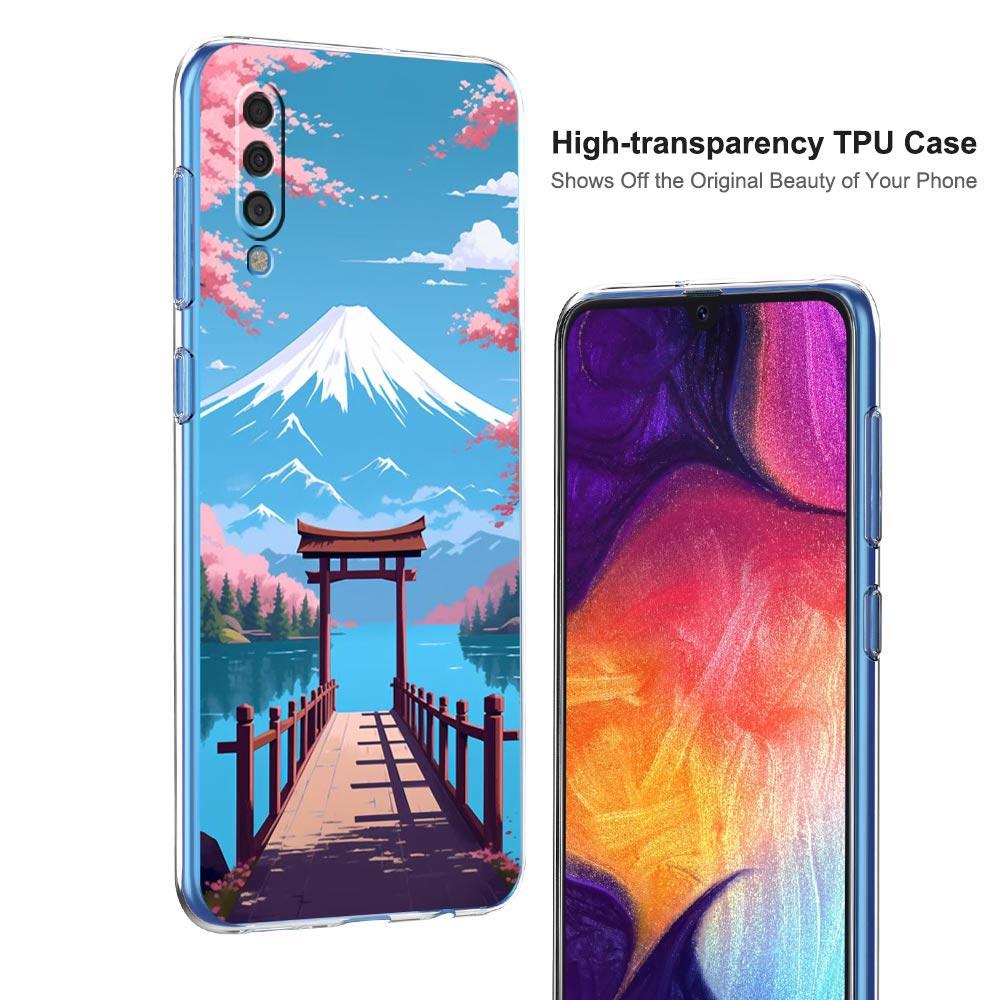 Phone Case For Samsung A26 A36 A56 A54 A52 A50 A70 A40 A20E A12 A14 A16 A22 A24 A42 A34 A32 5G A06 Cover Japan Mount Fuji Cherry