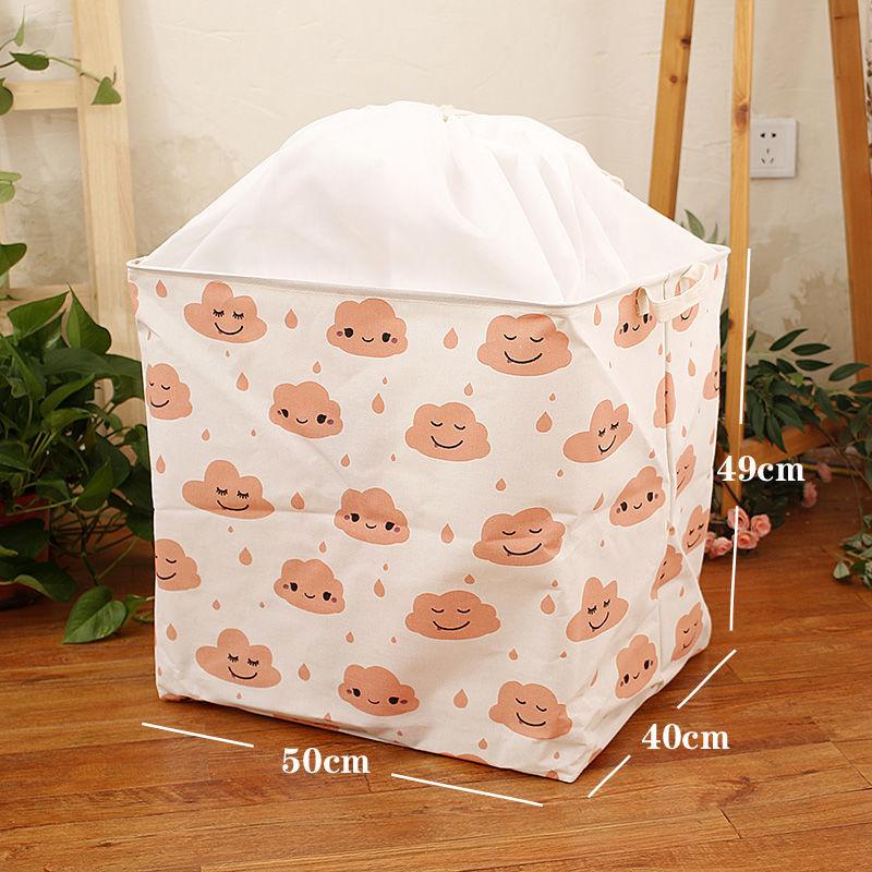 Extra Large Cotton Linen Home Debris Storage Bag Fresh Printed Pattern Clothes Dustproof Organizer Dormitory Quilt Finishing Bag
