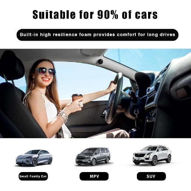 2-teiliges Autositzbezug-Set für die Vordersitze, atmungsaktiver Lederkissenschutz, rutschfester Fahrersitz gepolstert mit Aufbewahrungstaschen, universelles Auto