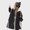 "2024 Girls' Medium/Large Woolen Winter Coat: Korean-Style Loose Cardigan Windbreaker"