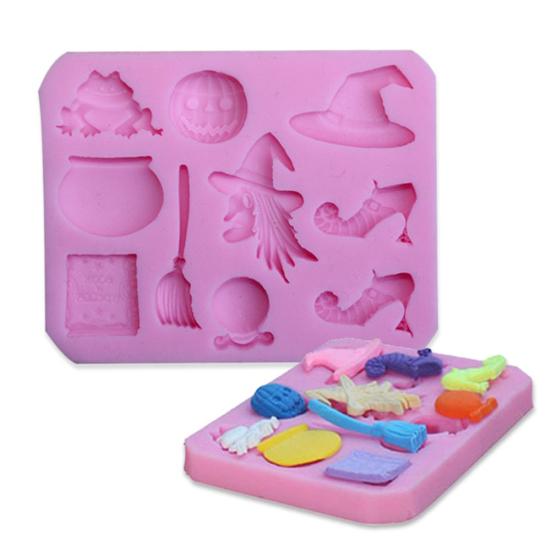 

Хэллоуин ведьма метла силиконовая форма для помадки сахар ремесло инструмент для украшения торта