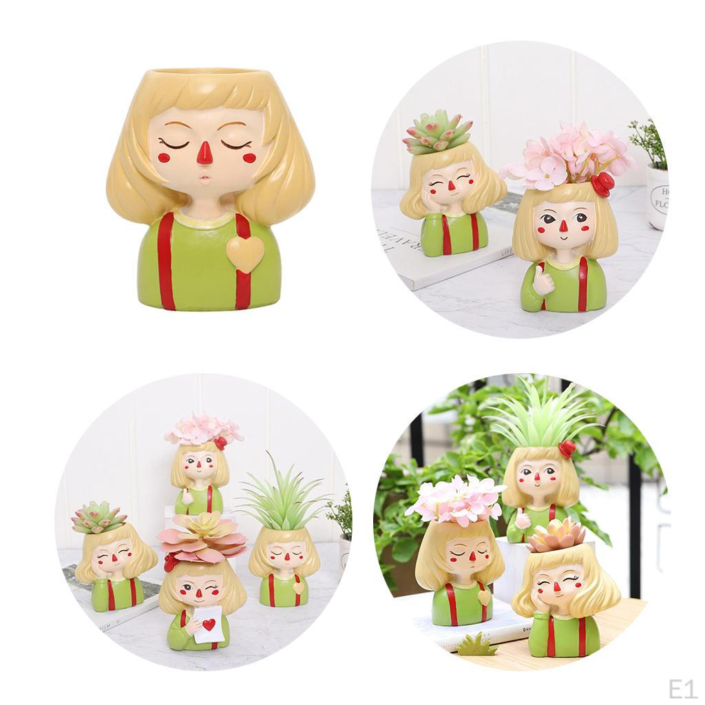 Head Pot er indoor and outdoor Resin er, Cute s Flower Pot, No