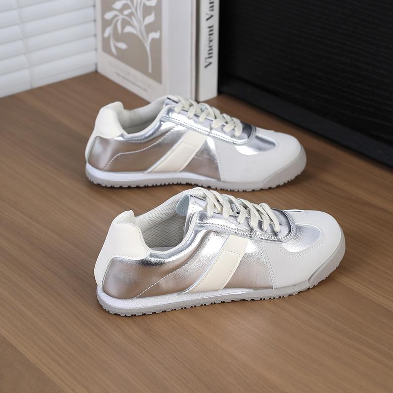 silver Retro Virtue Training Shoes for WomenNew Spring and Summer Thin Soft Sole Shoes Casual Flat Shoes Women's Shoes