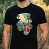 Men's T-Shirt Dino Pixel Art Motif Cotton Size XS To 5XL