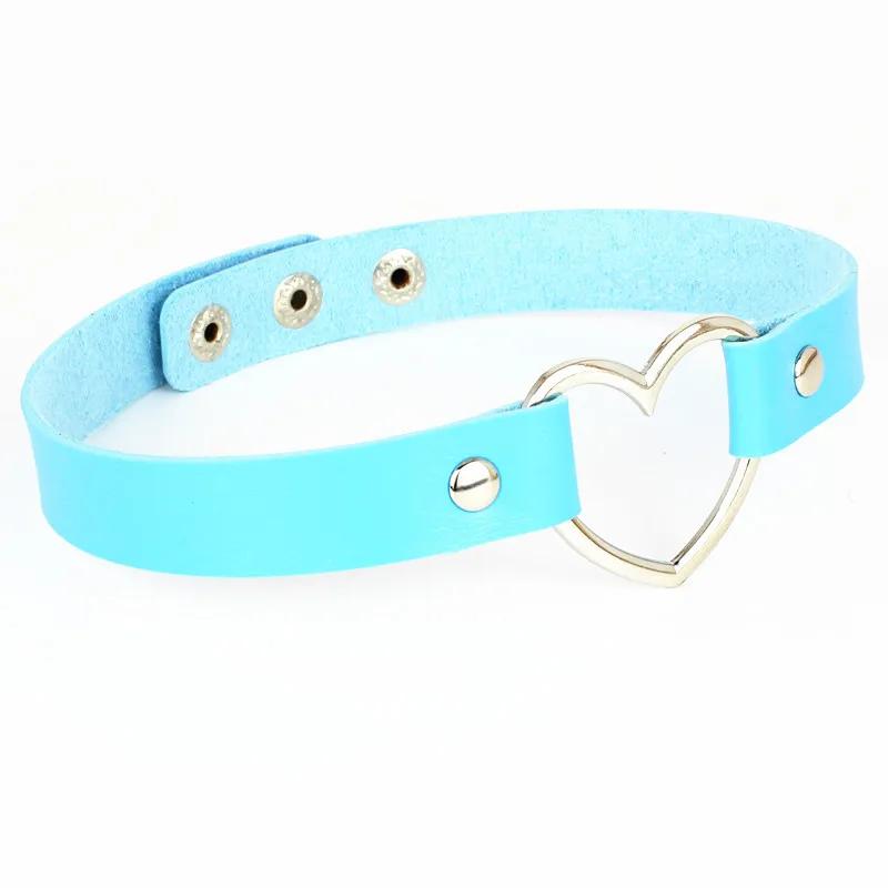Fashion Black Pink PU Leather Gothic Punk Harajuku Cosplay Collar Choker Necklace
