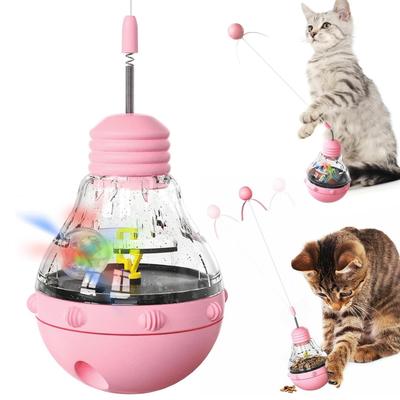 Juguetes interactivos para gatos de interior, varita para gatitos, juguete para bajar de peso, pelotas divertidas para gatitos, dispensador de comida lenta, comedero dispensador de golosinas