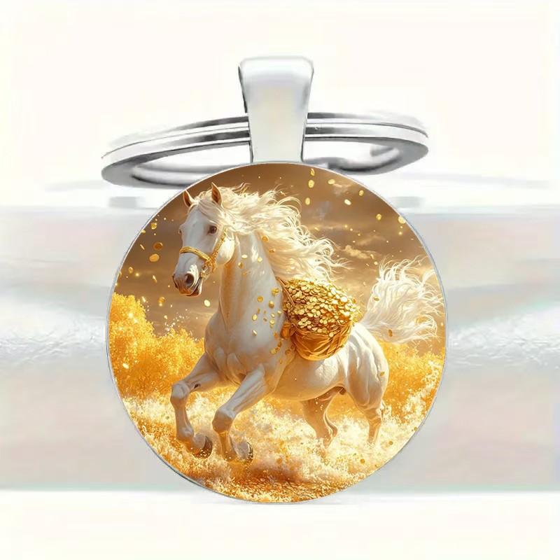 Fashion Alloy Keychain Pendant Round Metal Key Ring Durable Key Holder Accessories Suitable for Various Keys and Bags
