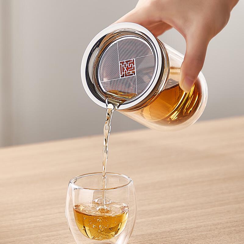TEAHUE Double-Layer Glass Tea Infuser Pot