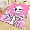 Niedlicher Teppich mit rosa Totenkopf-Aufdruck Spielzimmer Wohnzimmer Schlafzimmerbereich Rutschfester Teppich Fußmatte Geburtstags-Teppiche Geschenk Zuhause Cool