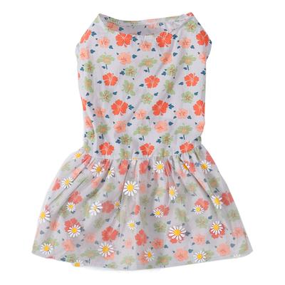 Dog Dress Cute Floral Pattern with Daisy Mesh Decor Pet Doggie Princess Dress for Small Dogs Cats Spring Summer