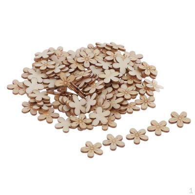 100 Pieces Mini Cuts Bundles Unfinished Wooden Embellishments Flower Themed Used Gift Tag Home
