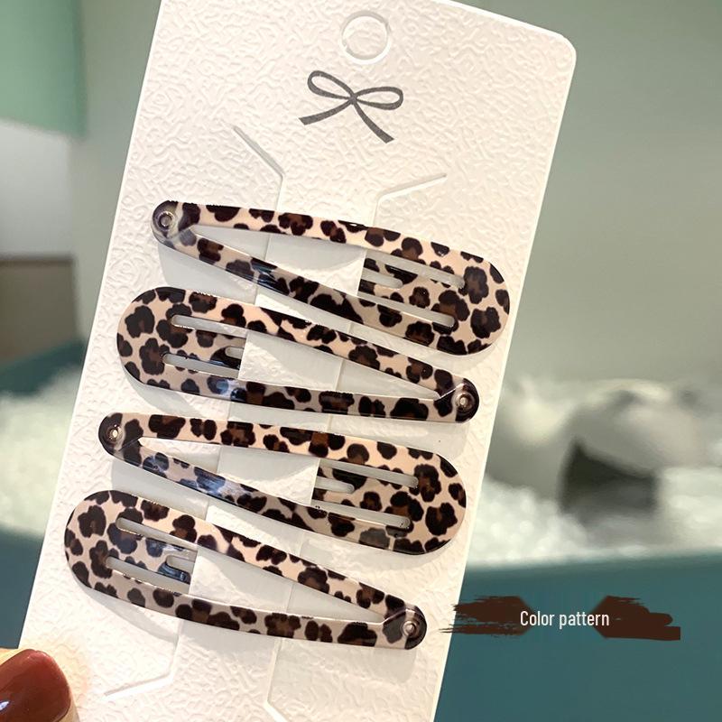 

Заколки для волос «Капля воды» в горошек и с леопардовым принтом, 6 см - Аксессуары для волос BB