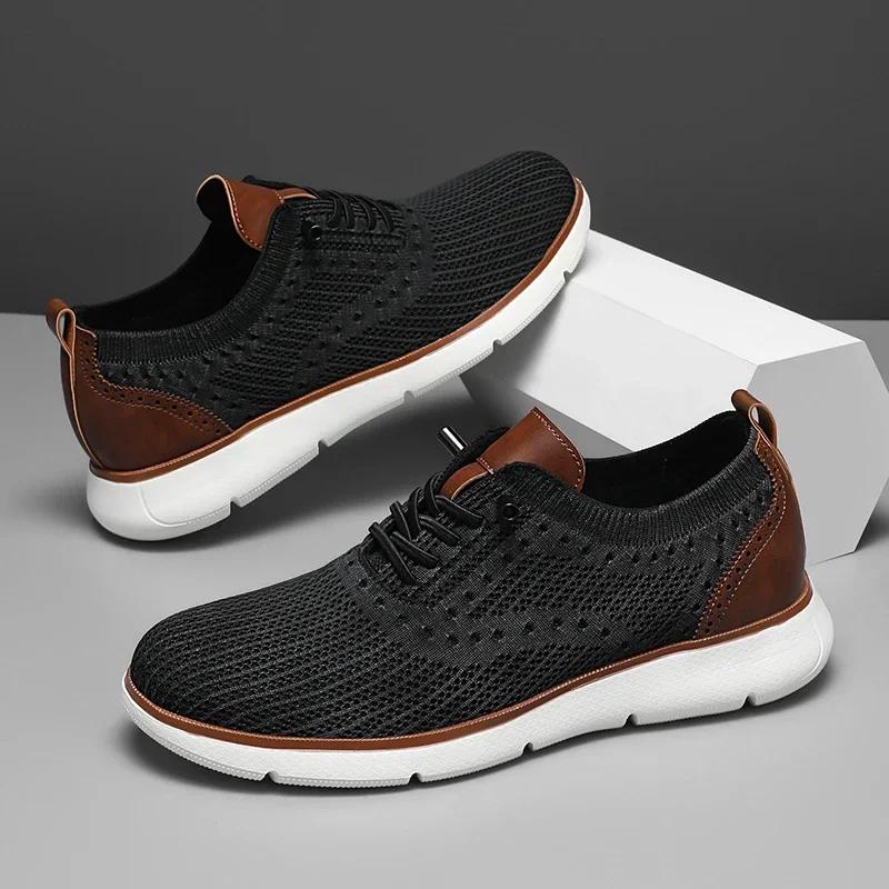 New Large Size Comfortable Men's Shoes Light Fashion Casual Sports Shoes Breathable Flying Mesh Top Loafers