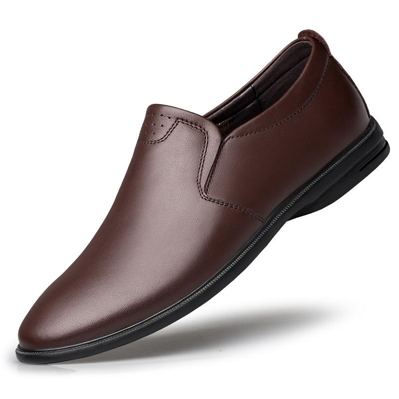 

Мужская деловая обувь британская повседневная кожаная обувь весенне-осенняя обувь прилив обувь на одной педали 47 коричневый