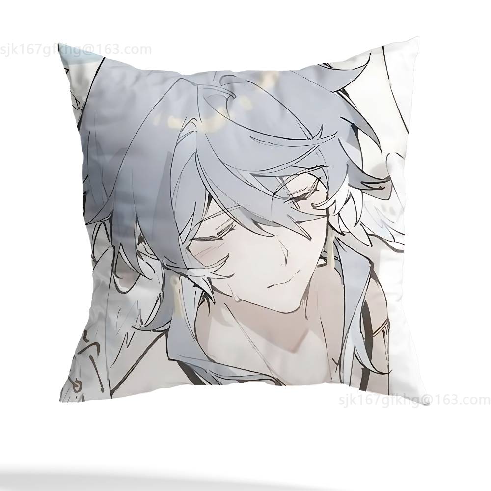 Sunday Honkai Star Rail Pillow Case Anti-dustmite Pillowcase Invisible Zipper Silky Short Plush Sofa Cushion Cover