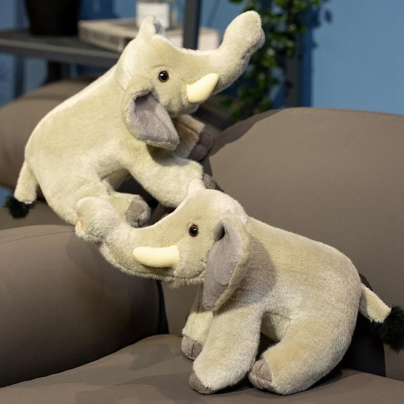 Cute Gray Elephant Plush Toy With Short Velvet Fur For Kids Birthday Gift
