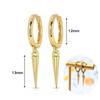 925 Silver Needle Rivet Micropaved Zircon Pendant Hoop Earrings For Women Punk Vintage Earrings Fashion Party Jewelry Gifts