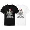 Halloween Christmas Skeleton Santa Hat Xmas Lights Graphic T‑Shirt SIZE S‑5XL