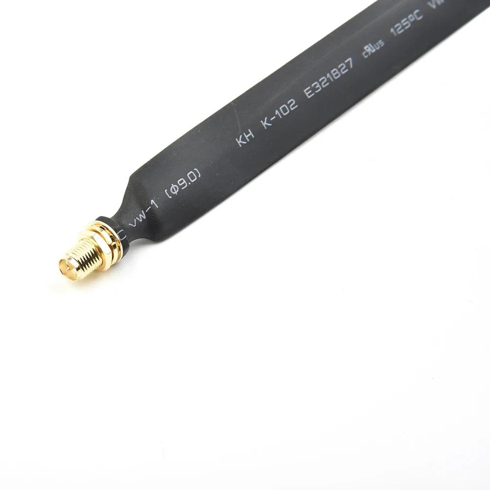 RP-SMA Male To RP-SMA Female 1-pack Flat Coaxial Extension Pigtail 25cm 0-6 GHz Wifi Antenna Wire Adapter Router Pigtail Cable
