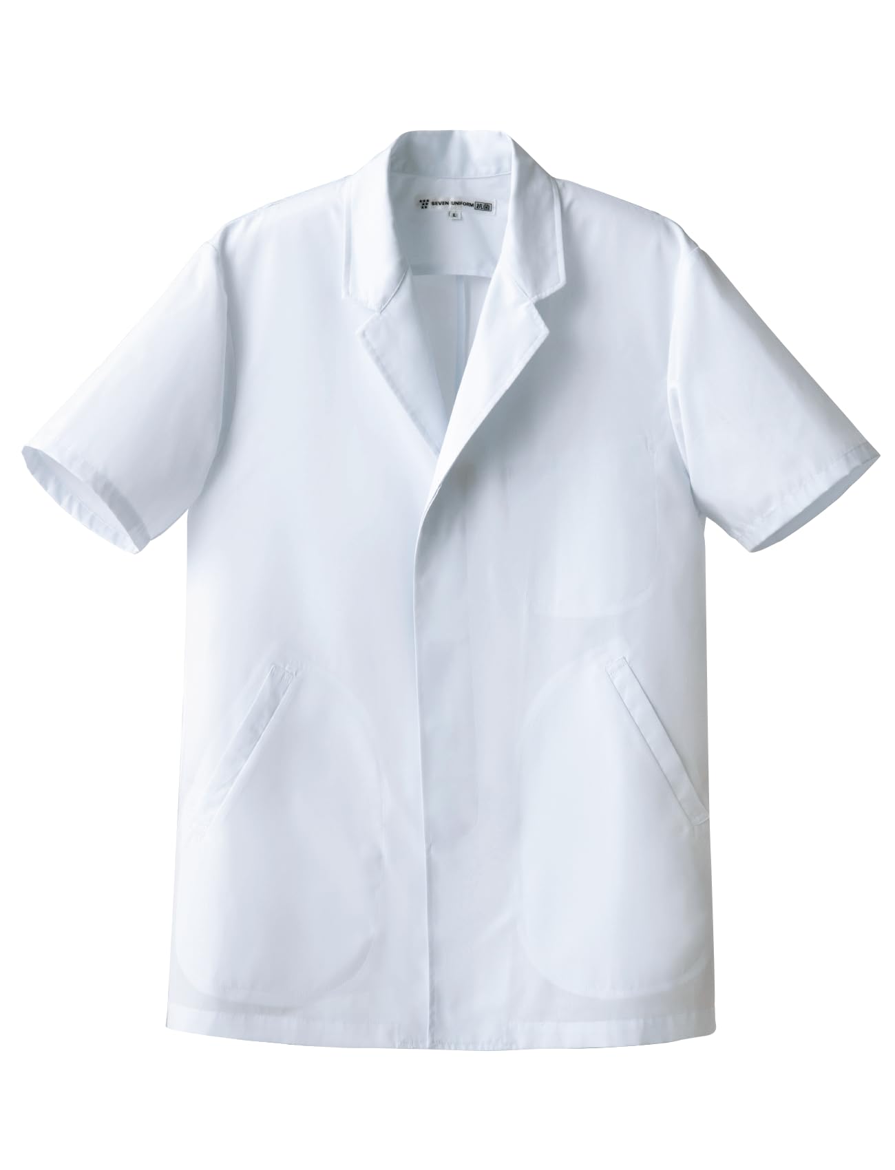 

Seven Uniform Men s Antibacterial Coat, Short Sleeve, White, Size 7L, AA0312