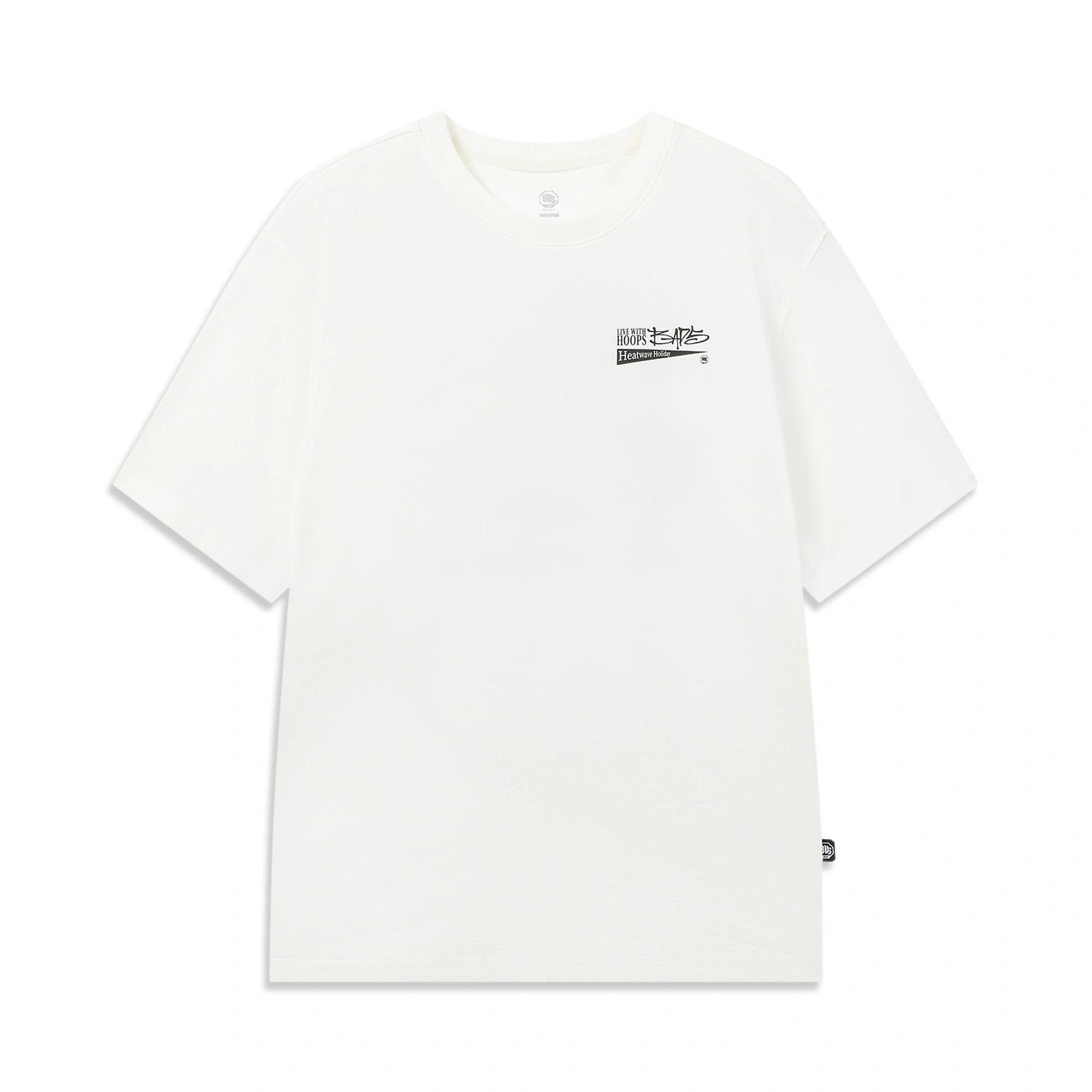 Li Ning Basketball Series Bad Five Printed Round Neck Ice Feel Comfortable Short Sleeve T-Shirt Men tops AHSW733-1 M