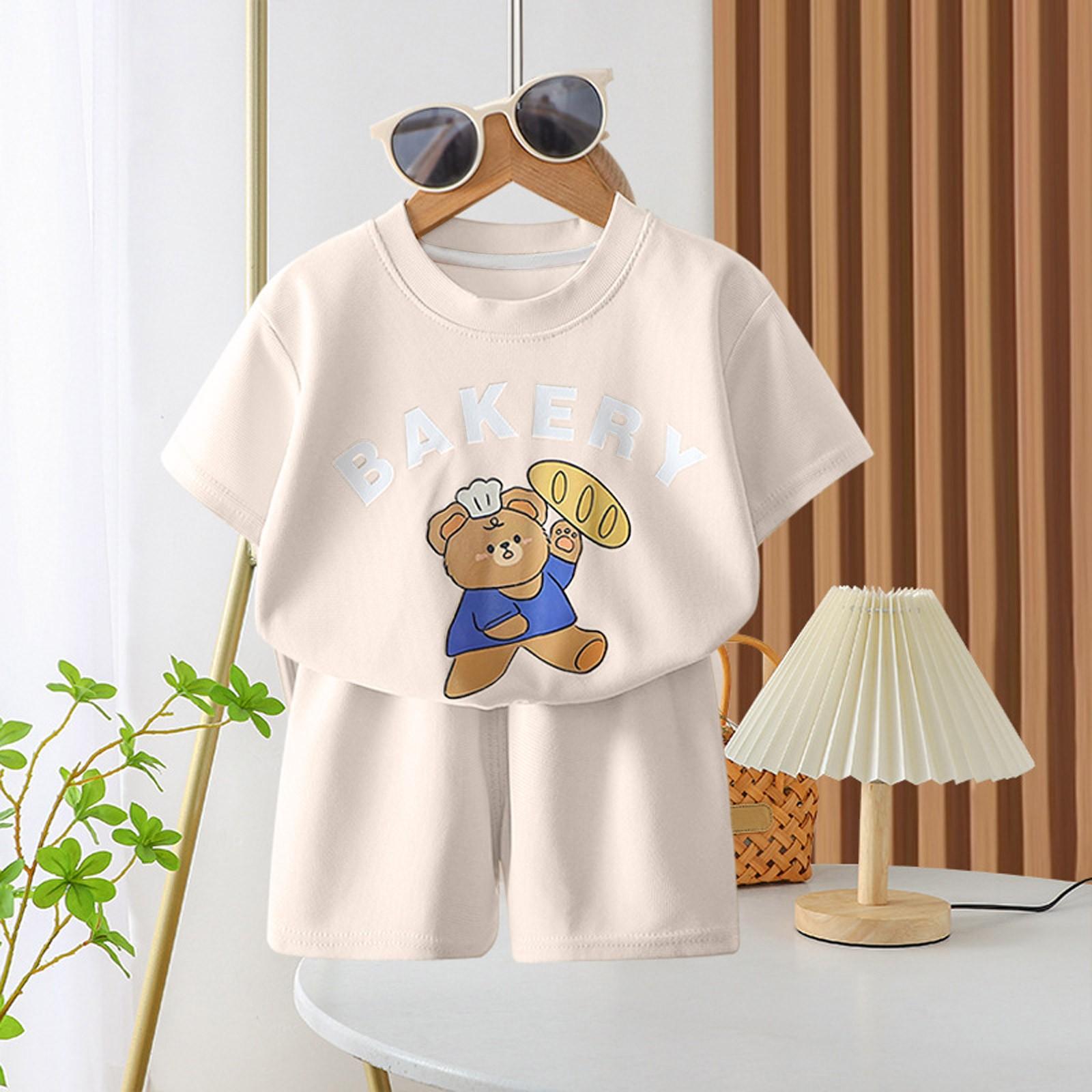 

Kid Patriotic Outfit - Short Sleeve & Shorts 2-Piece Set For Boy 100 бежевый