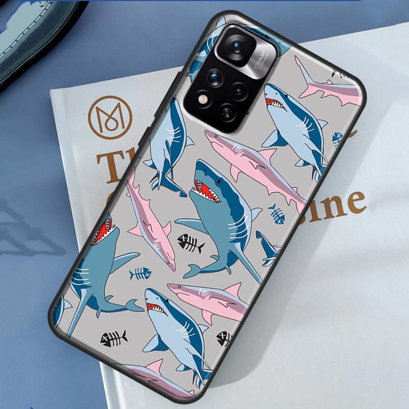 Ferocious Shark Animal Case For Xiaomi Redmi Note 14 13 11 9 10 12 Pro 9S 10S 11S 12S Redmi 10C 12C 13C 14C Cover