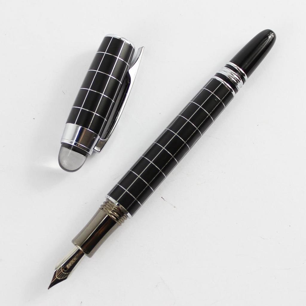 Gullor Silver Cross Line Pen 79 Fountain Pen with Fashion Elegant Baoer Black