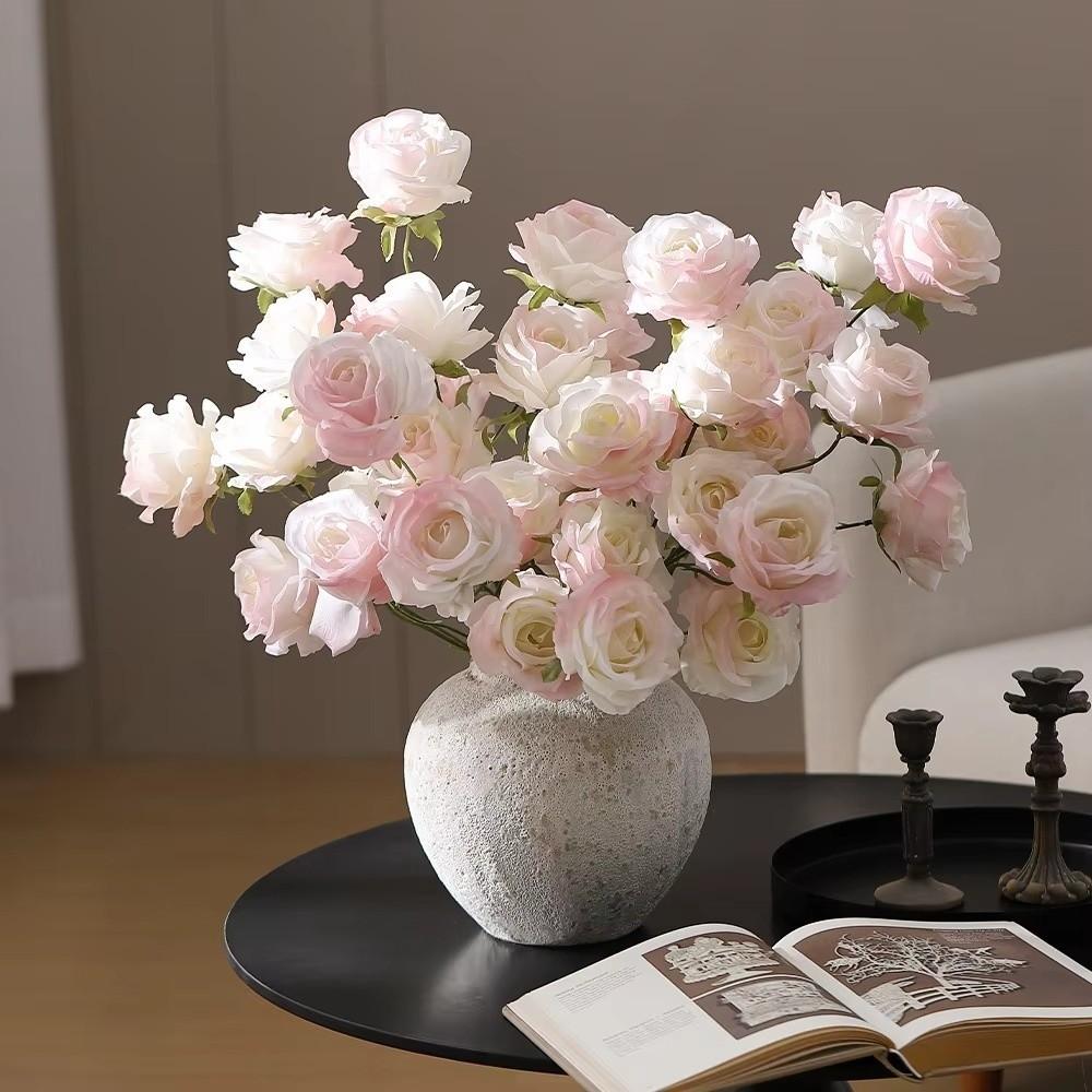 Vintage Simulated Rose Bouquet 3 Heads Flower Bouquet Home Decoration  Valentine's Day Gift
