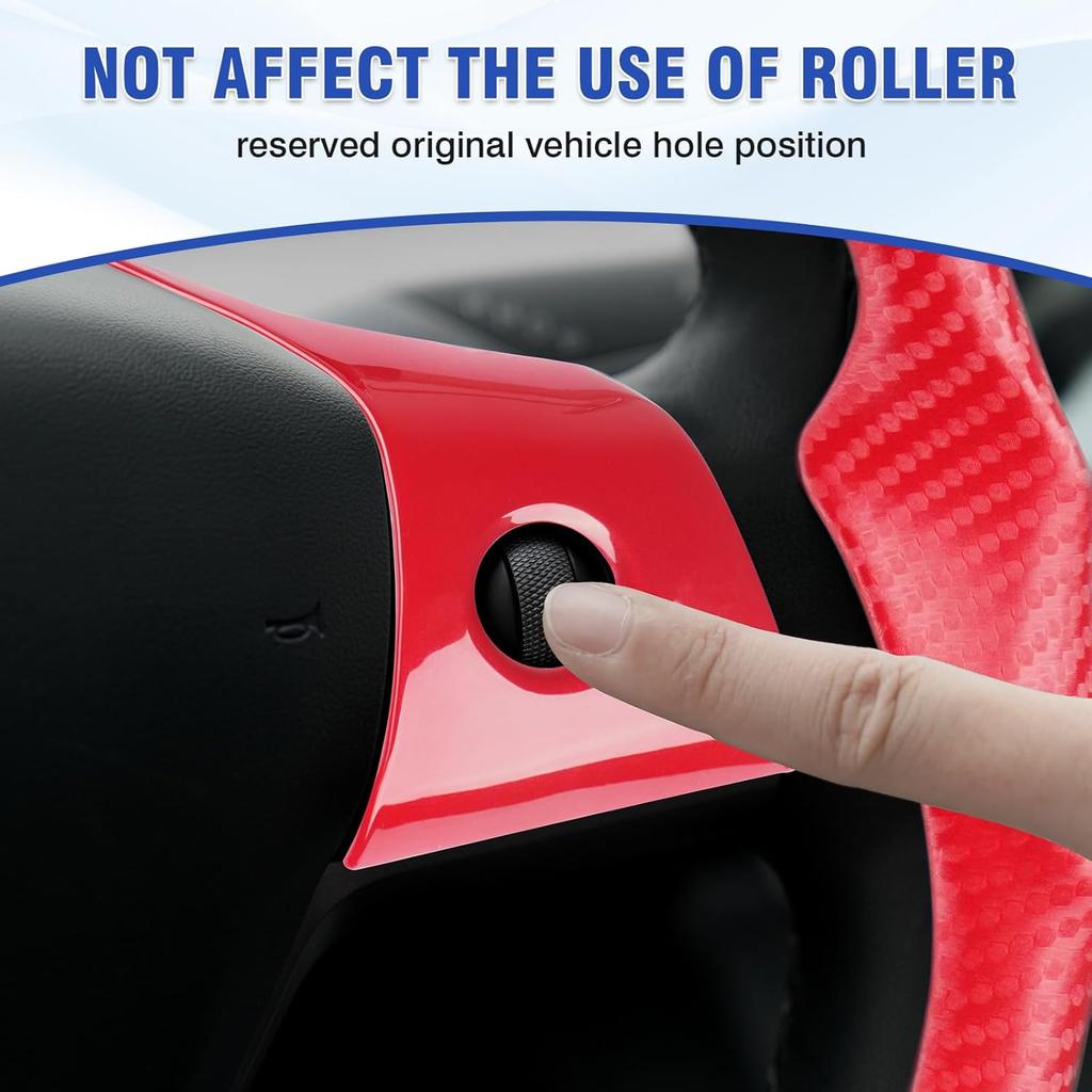 Steering Wheel Cover For Telsa Model 3/Model Y Accessories Carbon Fiber Steering Wheel Cover Protector Anti-Slip, Comfortable Grip, Breathable, Model