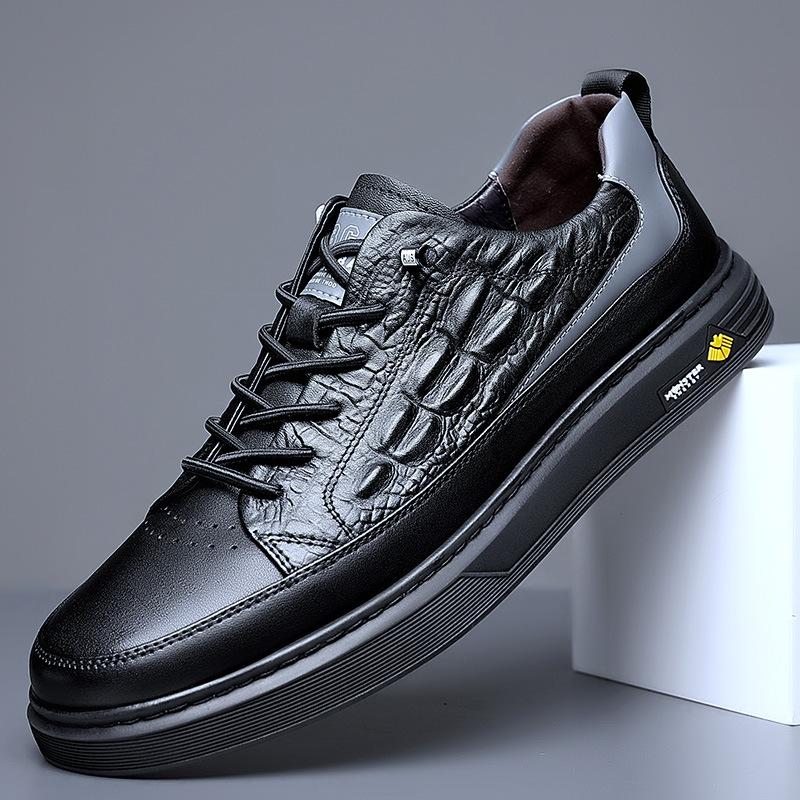 Spring and Autumn New Men's Shoes Trendy Fashion Board Shoes Real Cowhide Little White Shoes Men's Single Shoes Leather Shoes