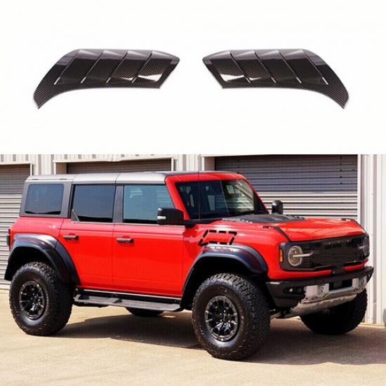 

Side Fender Leaf Plate Air Vent Decor Cover Trim Kit For Ford Bronco Raptor 21+ Carbon Fiber