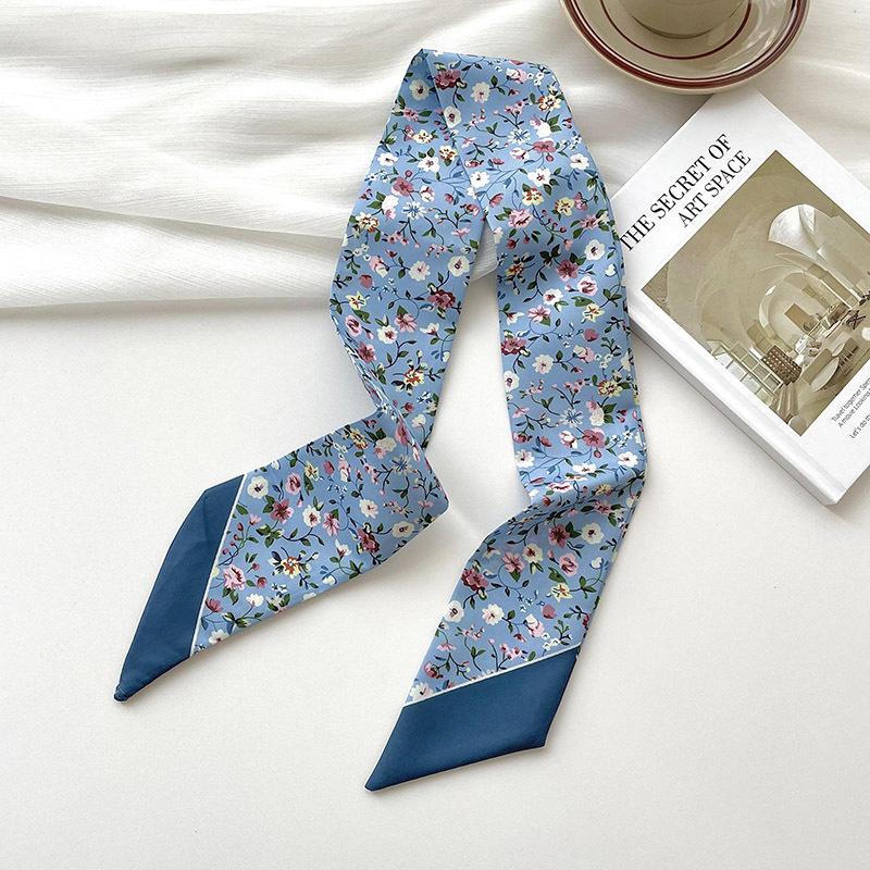 New Luxury Brand Model Small Silk Scarf Women Hair Band Bag Handbag Handle Ribbon Scarf Band Neck Scarves Neckerchief